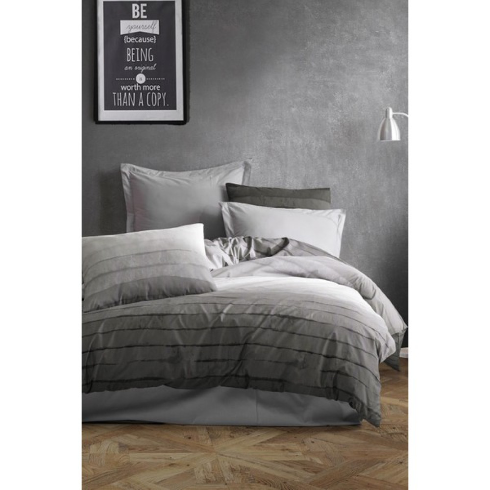 Evlen Home Collection Marin Pamuklu Nevresim Takımı Çift Kişilik (4 Parça) Nevresim Seti - 200 x 220 cm - Gri Nevresim Takımı Fiyatı