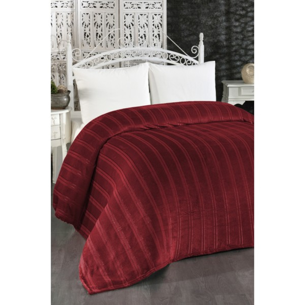 Evlen Home Collection Mayer Supersoft Yumuşak Çift Kişilik Battaniye 180X230 cm - 180 x 230 cm - Bordo Battaniye Fiyatı