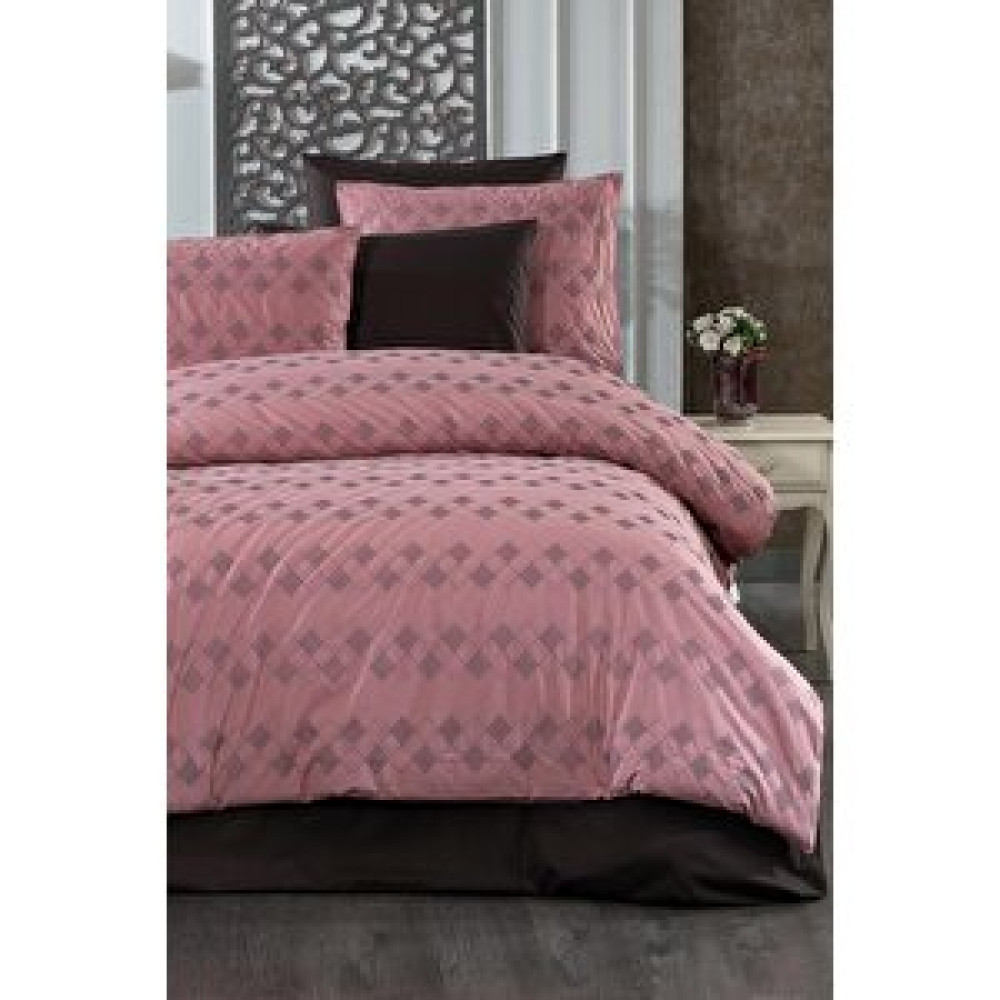 Evlen Home Collection Nakışlı %100 Pamuk Lüks Kalite Nevresim Takımı Çift Kişilik Ospina 6 Parça Çeyizlik Set Pudra Nevresim Takımı Fiyatı