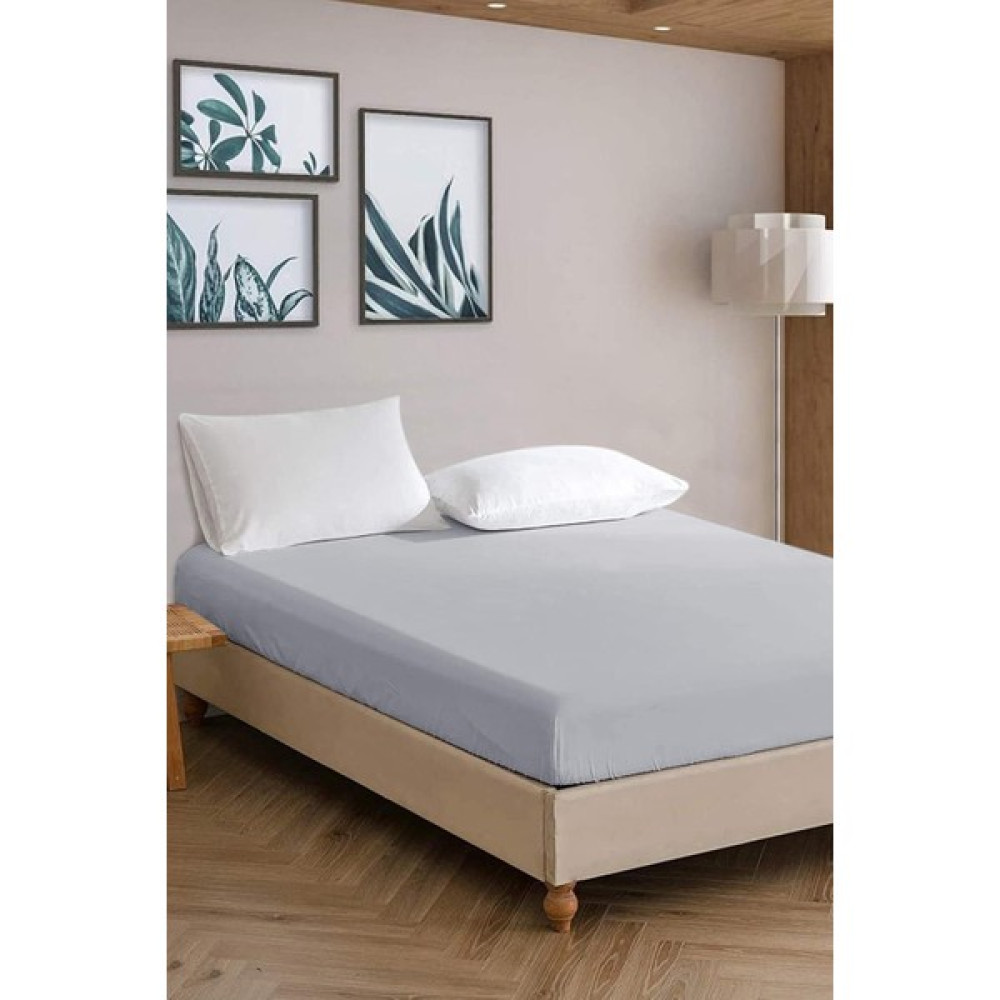 Evlen Home Collection Penye Lastikli %100 Pamuk Tek / Çift Kişilik Çarşaf Gri - 160 x 200 cm Çarşaf Fiyatı