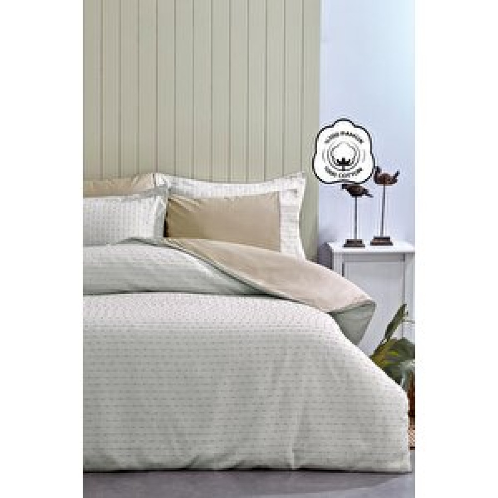 Evlen Home Collection Spectra %100 Pamuk Özel Dokuma Çift Kişilik Nevresim Takımı Biyeli Çarşaflı Çizgili Sade Bej Nevresim Takımı Fiyatı