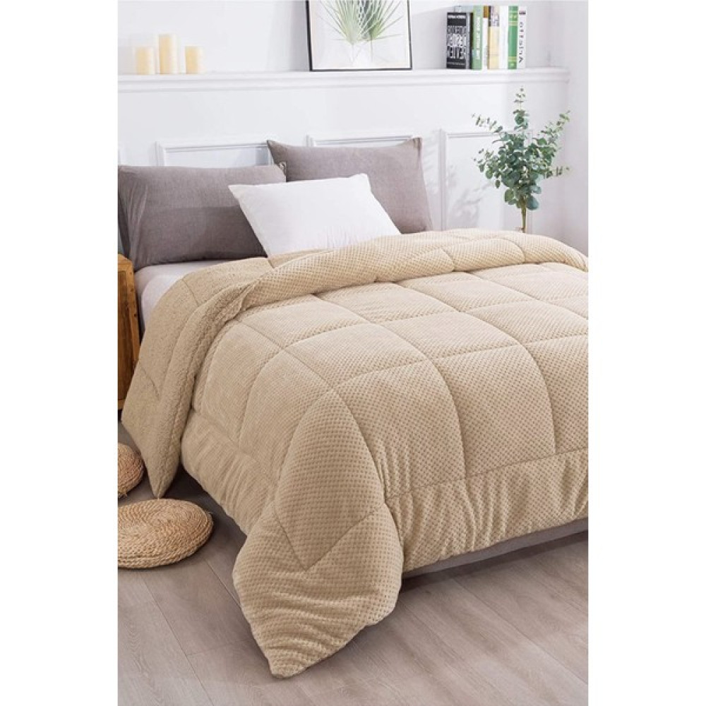 Evlen Home Collection Ultra Yumuşak Çift Taraflı Wellsoft Peluş Yorgan Çift Kişilik (Battaniye / Nevresim) 200X220 cm - 200 x 220 cm - Cappuccino Yorgan Fiyatı