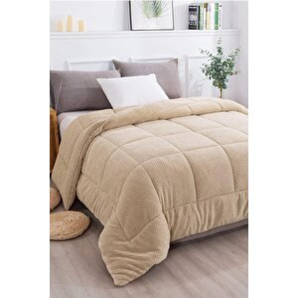 Evlen Home Collection Ultra Yumuşak Çift Taraflı Wellsoft Peluş Yorgan Çift Kişilik (battaniye / Nevresim) 200x220 Cm Cappuccino Yorgan Fiyatı