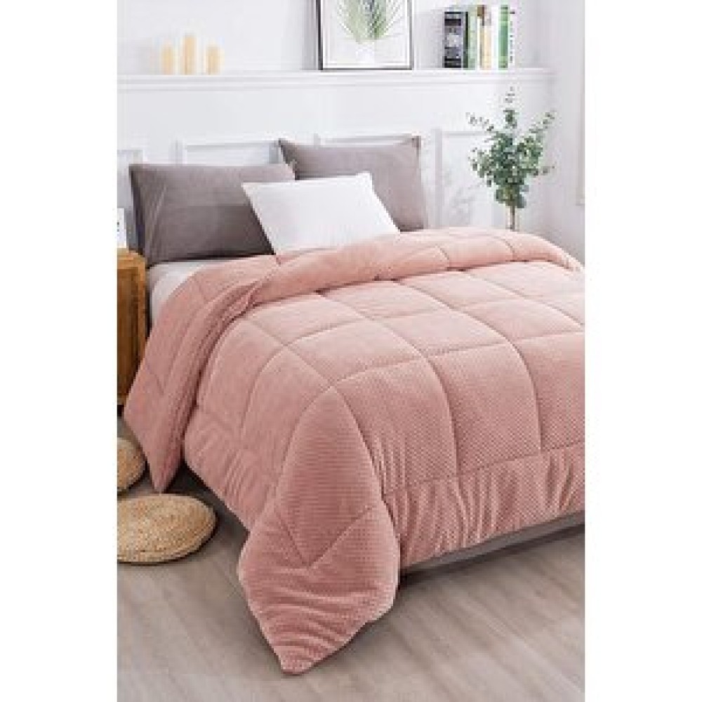 Evlen Home Collection Ultra Yumuşak Çift Taraflı Wellsoft Peluş Yorgan Çift Kişilik (battaniye / Nevresim) 200x220 Cm Pudra Yorgan Fiyatı