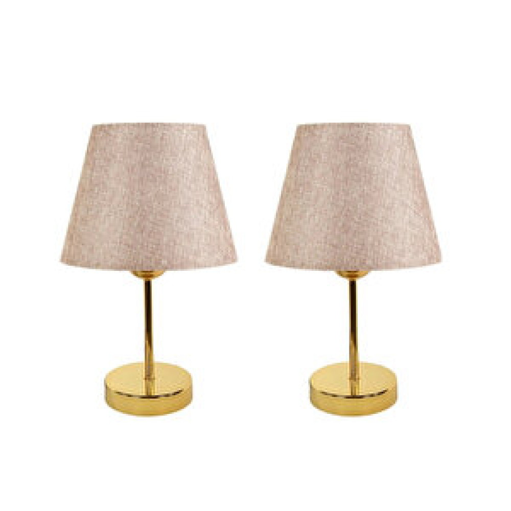 EvLight Evlight Metal Ayaklı 2'li Abajur Masa Lambası Abajur Gold Gülkurusu Abajur Fiyatı