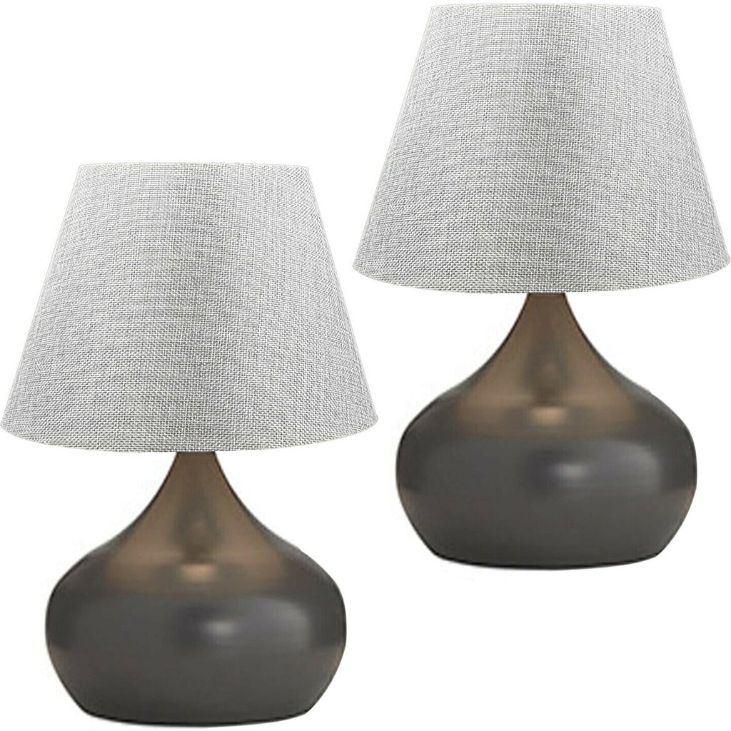 Evlight Lapis 2'li Set Gri Şapka Masa Lambası Tekli Metal Abajur Ofis Masa Lambası Fiyatı