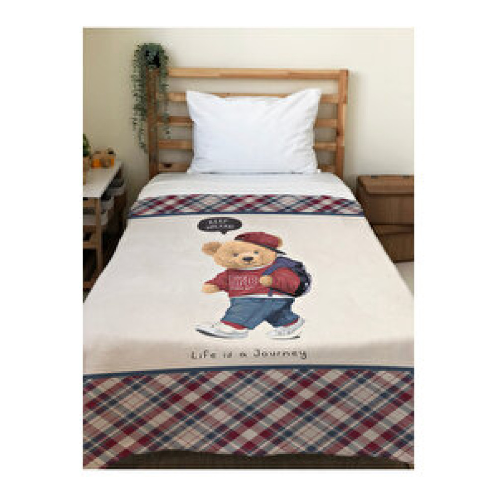 Evmila Öğrenci Teddy Desenli Soft Baskılı Tek Kişilik 150x200 Cm Battaniye - Gri Battaniye Fiyatı