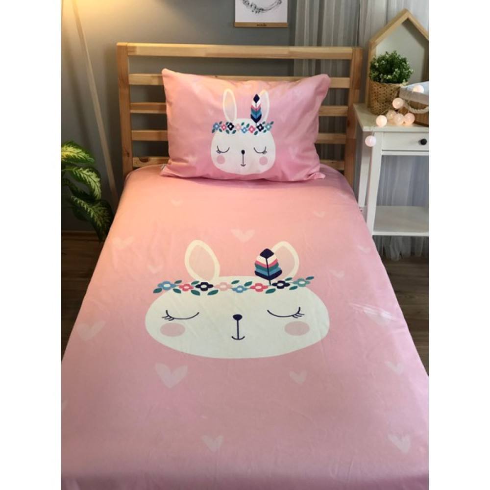 Evmila Pembe Tavşanlı Kadife Dekoratif Örtü 148 - 140 x 220 cm - Beyaz Yatak Örtüsü Fiyatı