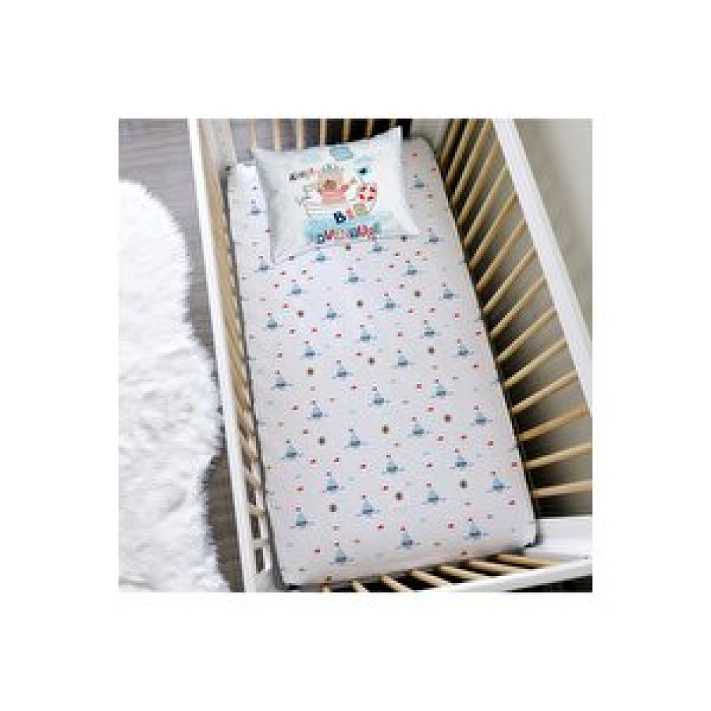 Evmila Tekne Desen Baskılı Bebek Boy Lastikli Çarşaf Seti Renkli Bebek Yatak Çarşafı Fiyatı