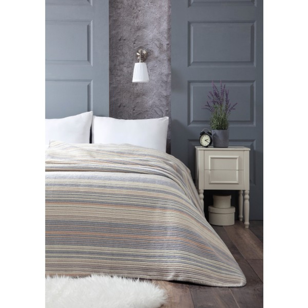Evmisya Pamuklu Çift Kişilik Soft Battaniye Gri - 180 x 220 cm Battaniye Fiyatı