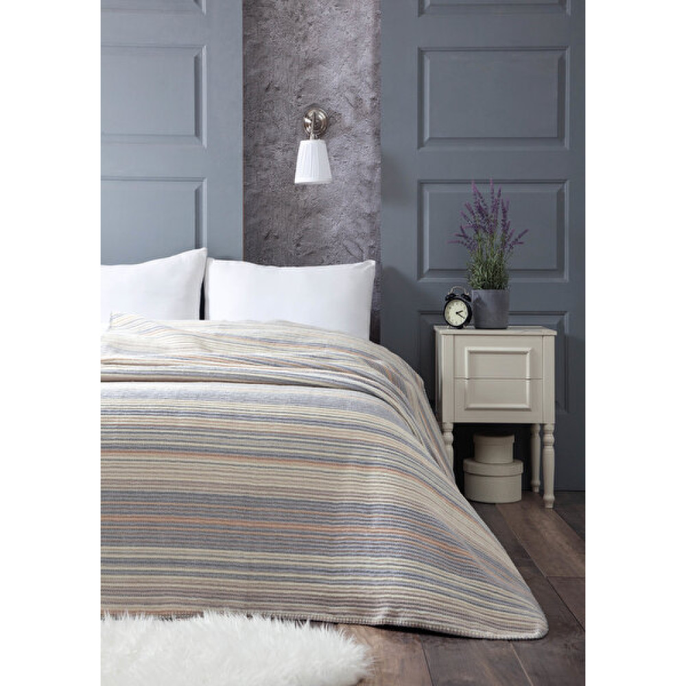 Evmisya Pamuklu Tek Kişilik Soft Battaniye Gri - 150 x 220 cm Battaniye Fiyatı
