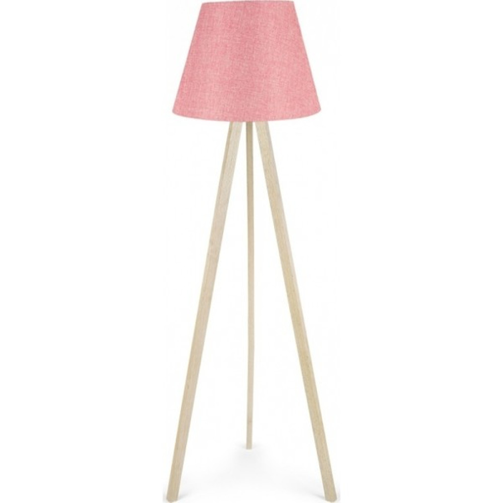 Evmodu Ahşap Üç Ayaklı Lambader AYD-1741 - Pembe - Naturel Lambader Fiyatı