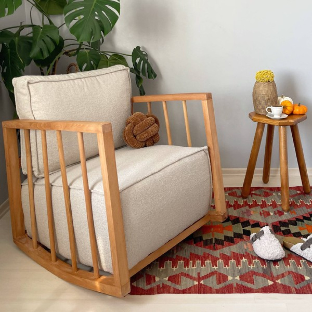 Evodeko Sallanan Teddy Koltuk - Açık Krem Tekli Koltuk & Berjer Fiyatı