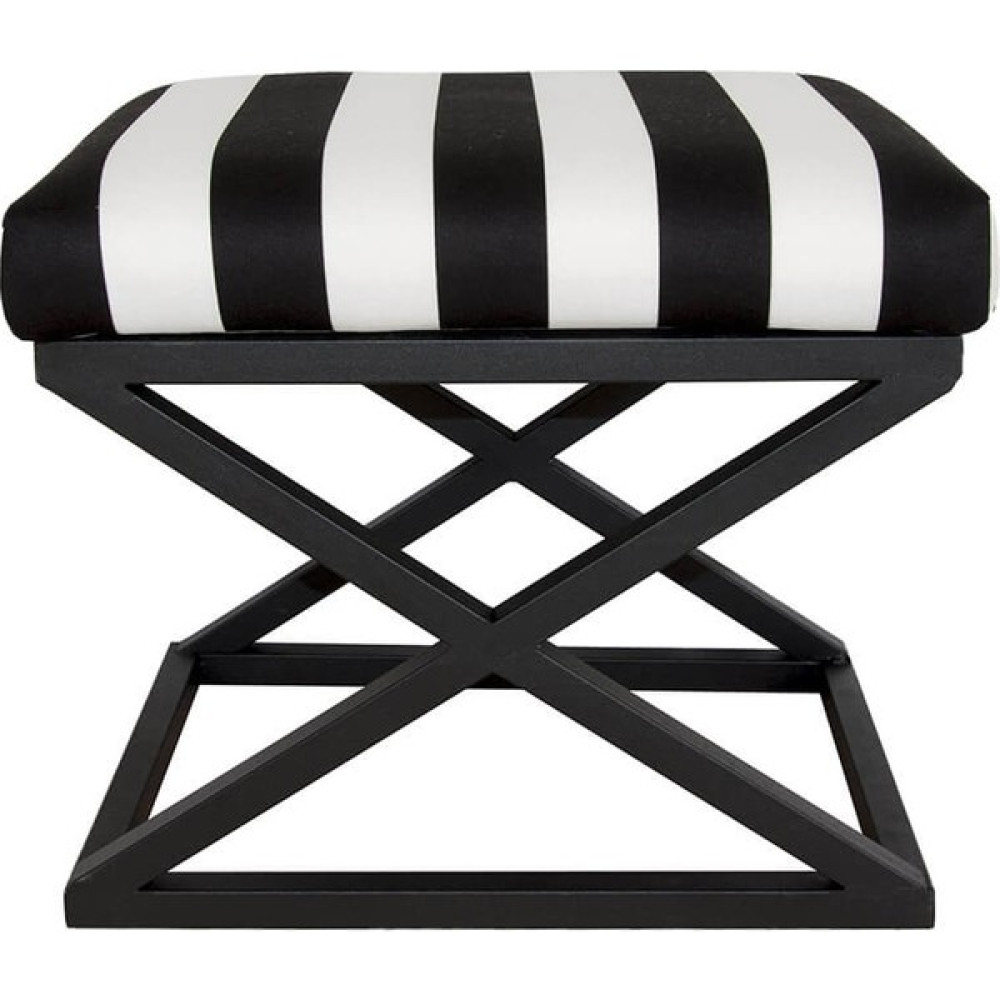 Evodeko Siyah Çapraz Ayaklı Zebra Puf - 40 x 50 cm - Siyah - Beyaz Puf Fiyatı