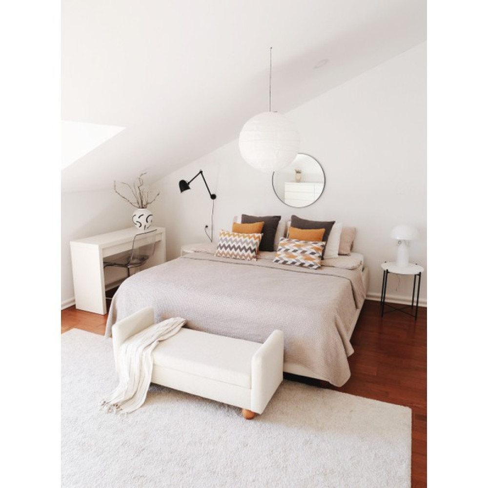 Evodeko Teddy Sandıklı Bench Puf - 55 × 115 × 40 cm - Krem Puf Fiyatı