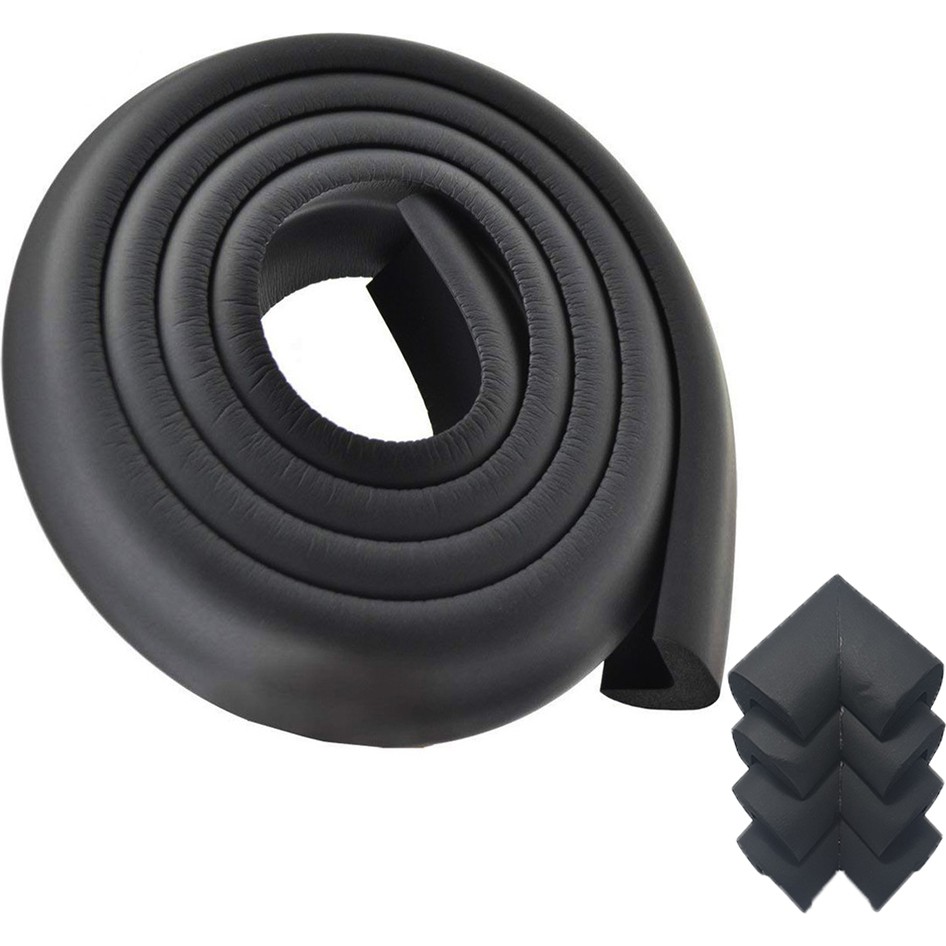 Evokids ( 2 Metre Kauçuk Kenar + 4 Adet Köşe ) Siyah Kauçuk Kenar Koruyucu Diğer Fiyatı