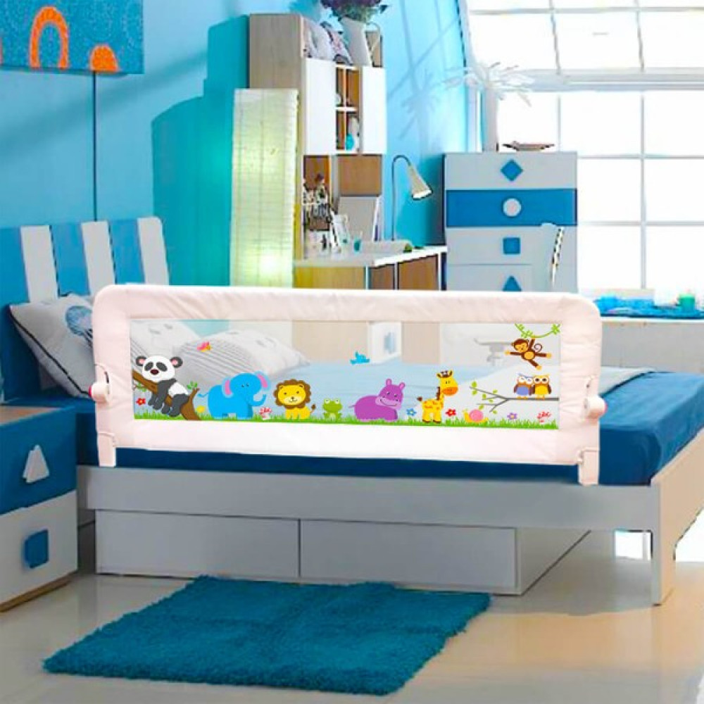Evokids Animals Katlanabilir Çocuk Yatak Bariyeri 140X52 Cm - Beyaz Bebek Yatak Bariyeri Fiyatı