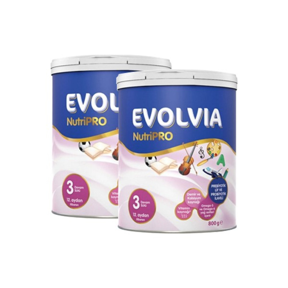 Evolvia 3 Devam Sütü Nutripro Plus 800 gr x 2 Adet SKT:04/2023 Bebek Mamaları Fiyatı