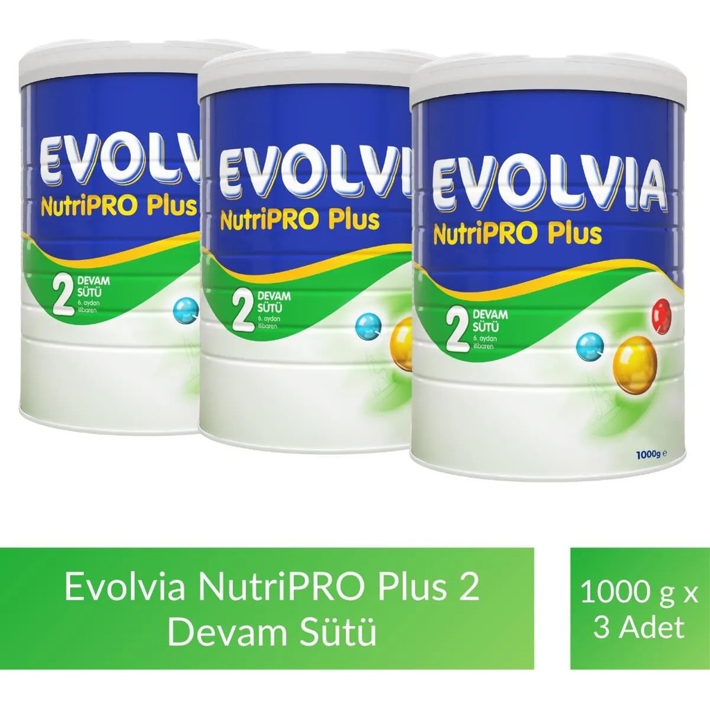 Evolvia NutriPro PLUS 2 Devam Sütü 1000 gr x 3 Adet Bebek Mamaları Fiyatı
