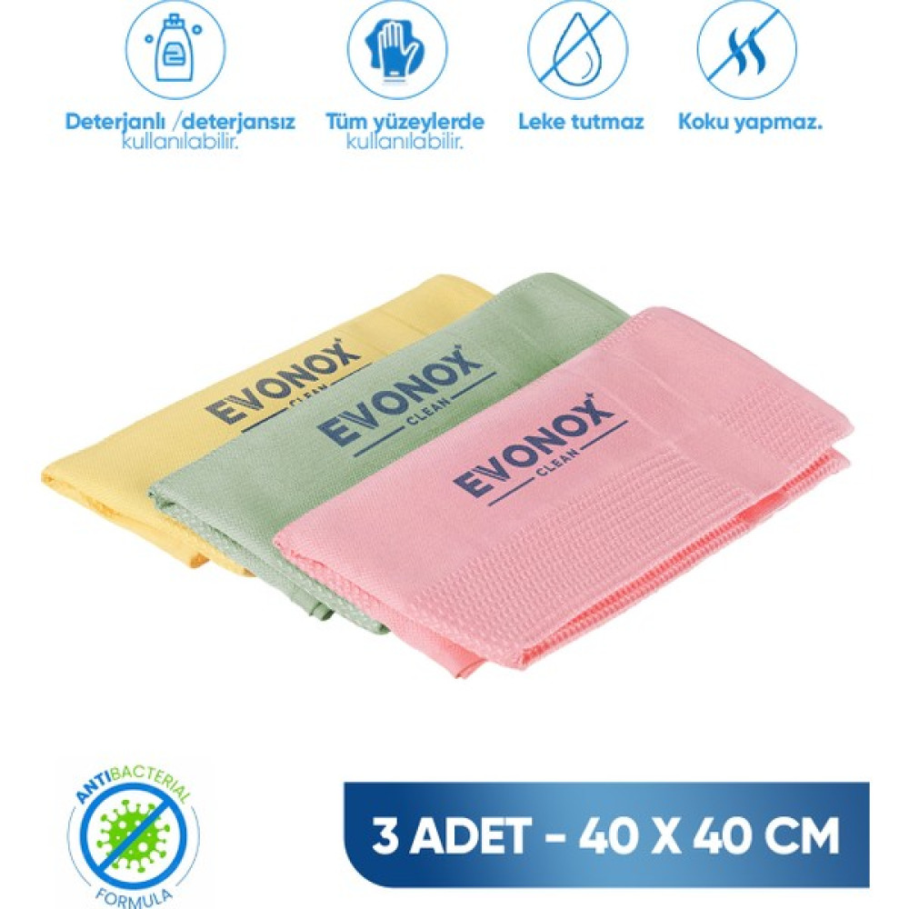 Evonox Clean 3'lü Mikrofiber Çok Amaçlı Temizlik Bezi 3'lü Set | 40 x 40 cm SSD / Solid State Drive Fiyatı