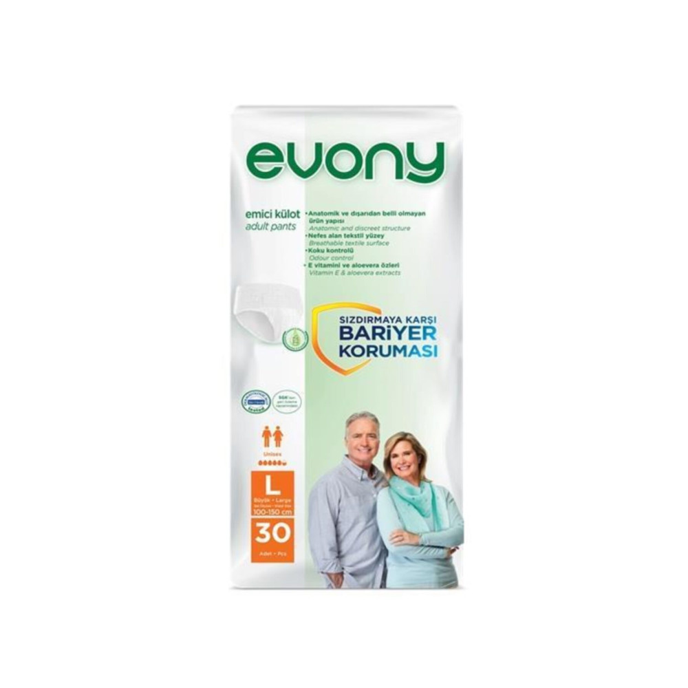 Evony Emici Külot Büyük Large 5.5 Damla 30lu 1 Paket Hasta Bezi Hasta Bezleri ve Temizliği Fiyatı