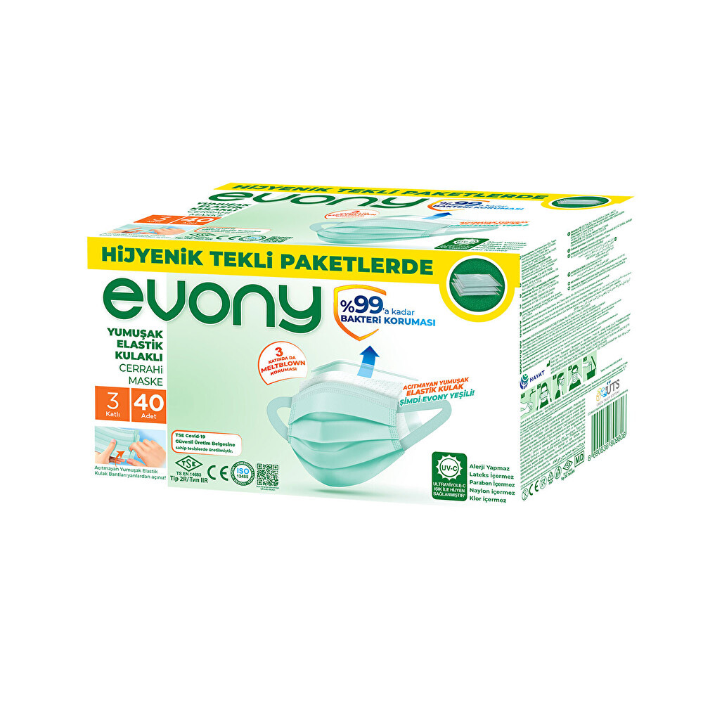Evony Standart Tekli Paketli Maske 40'lı Maskeler Fiyatı
