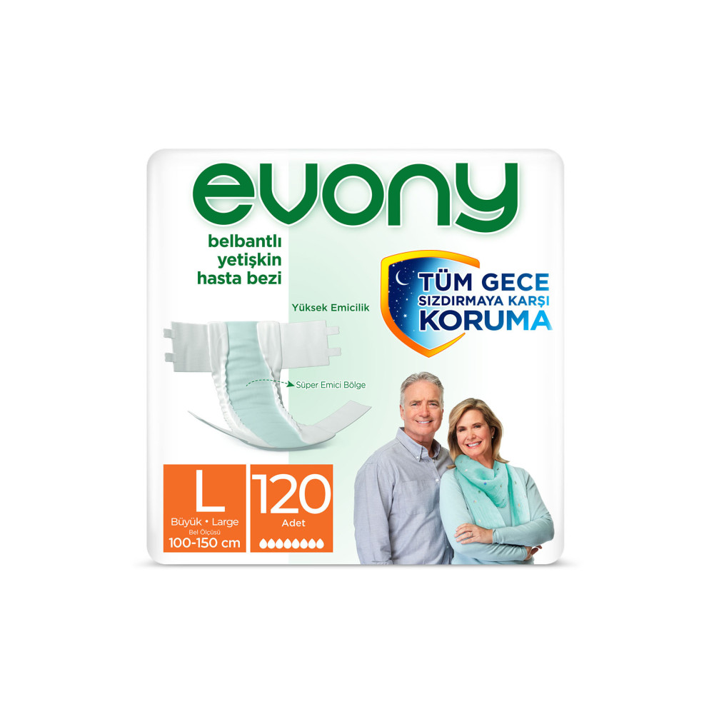Evony Yetişkin Hasta Bezi Large 120 Adet Hasta Bezleri ve Temizliği Fiyatı