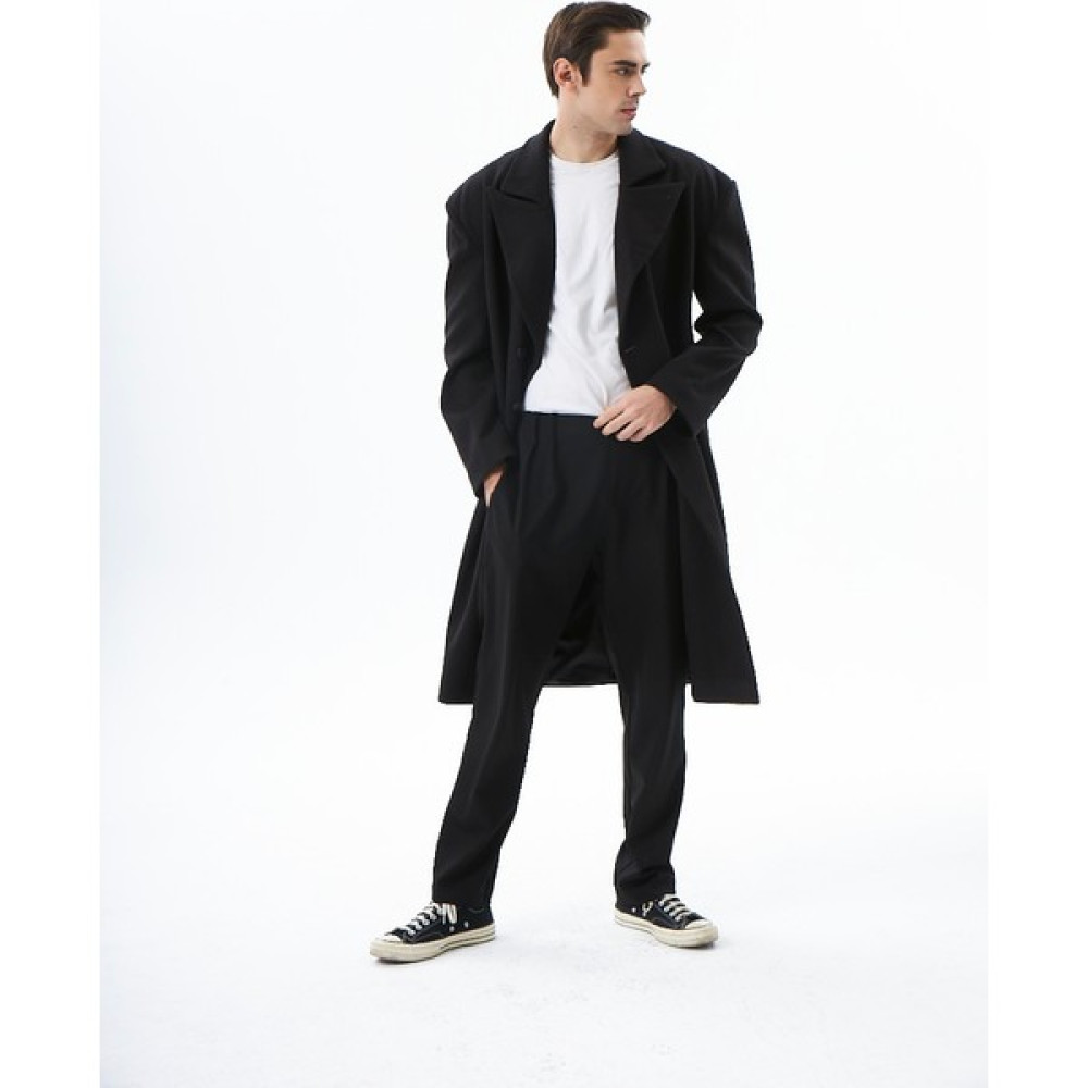 Evoq Nine Oversize Kaşe Kaban Siyah Erkek Mont Fiyatı