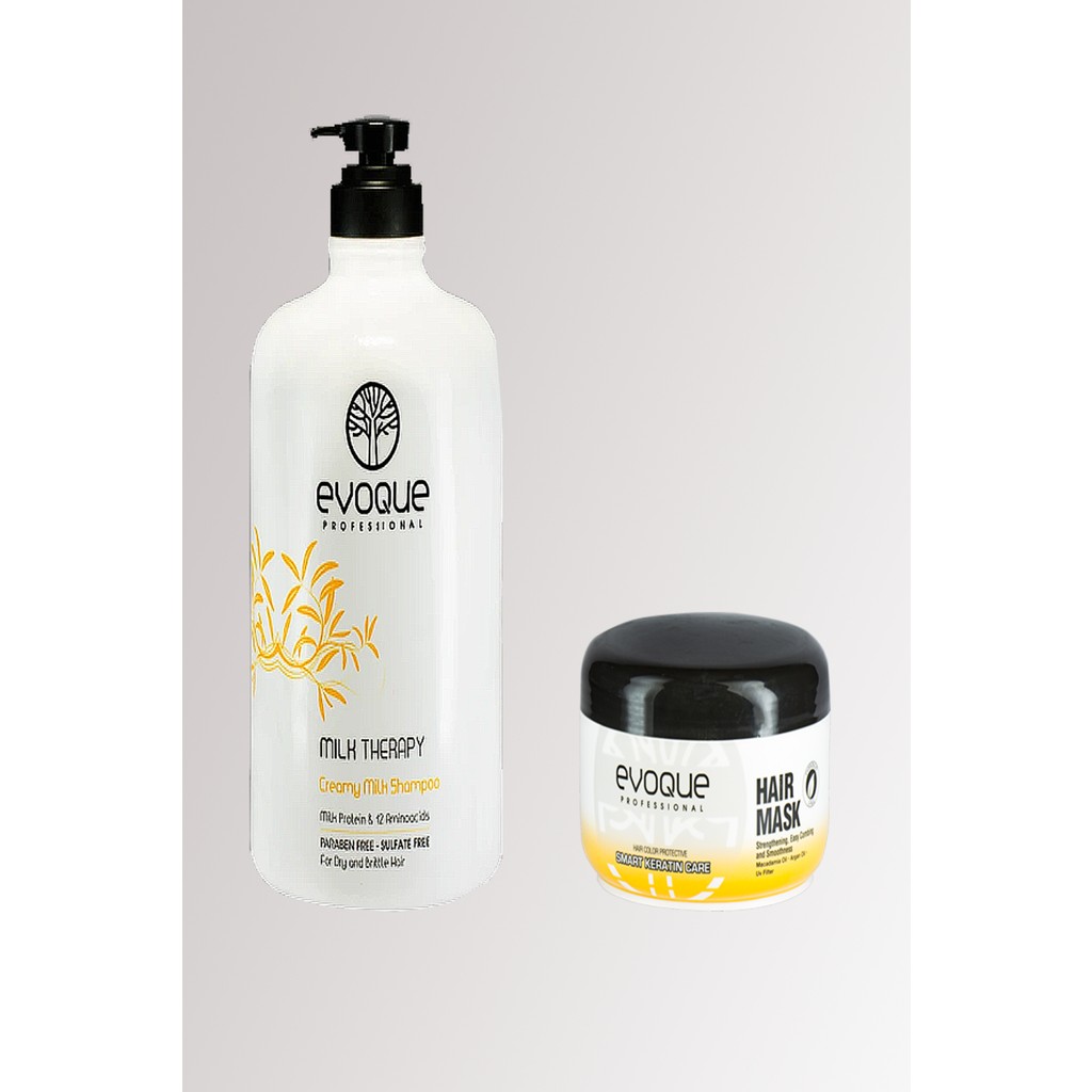Evoque Milk Therapy Sülfatsız Şampuan 1000 ml + Professıonal Smart Keratin Serisi Keratin Bakım Maskesi 500 ml Şampuan ve Saç Kremi Fiyatı