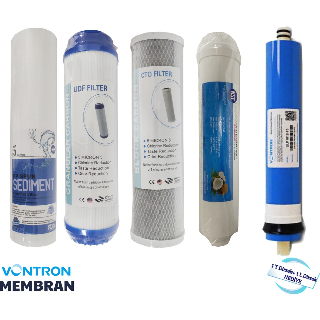 Evora Vontron Membranlı 10" Açık Kasa 5'li Filtre Seti Bahçe Makinesi Aksesuar & Yedek Parça Fiyatı