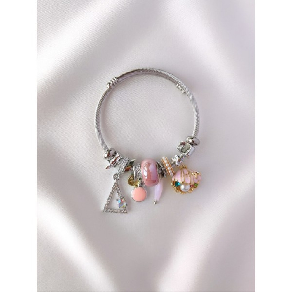 Evorya Model Charm Bileklik Pembe Istiridyeli Deniz Kabuklu Çelik Kadın Bilezik - 16,5cm - 20cm Saat ve Bileklik Aksesuarı Fiyatı