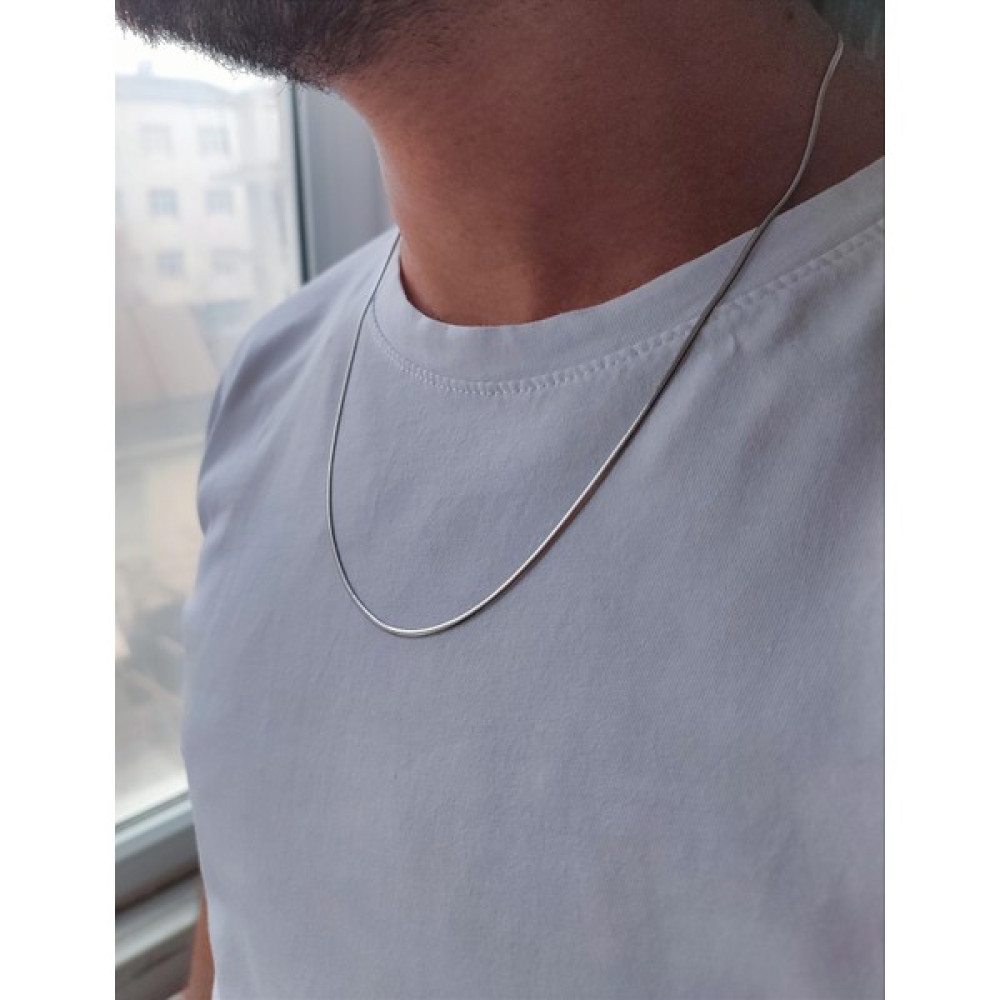 Evorya Paslanmaz Çelik Erkek Gümüş Renkli İtalyan İnce Yassı Kolye - Silver - 60 cm Kolyeler Fiyatı
