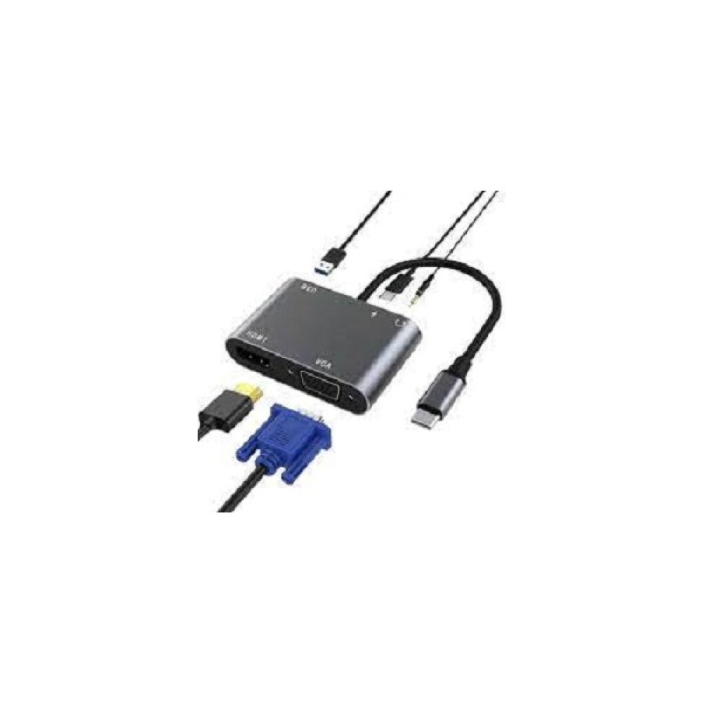 Evotech Hc-11 Macbook Uyumlu Type-C To USB 3.0 1080P 4K Hdmı VGA Pd Aux Ses Girişli Çevirici Adaptör Bilgisayar Çevirici ve Adaptörü Fiyatı