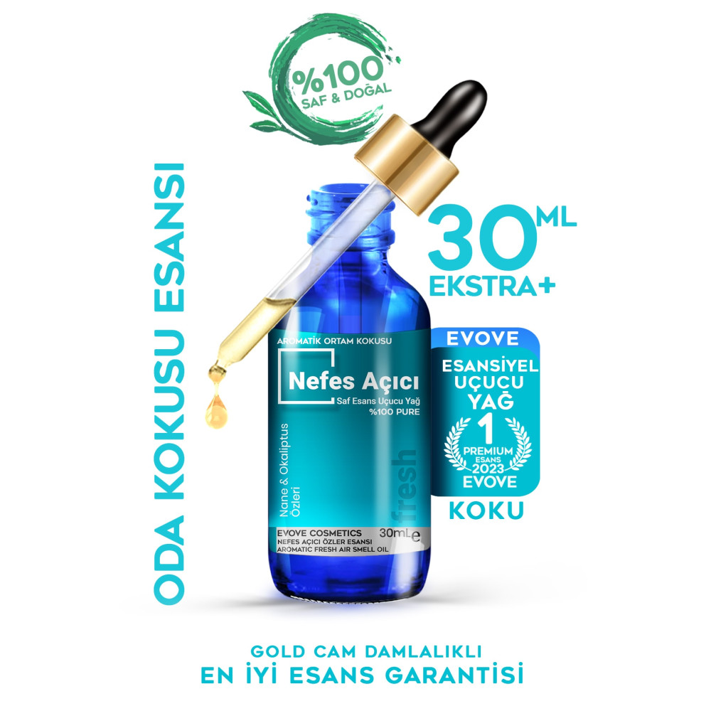 Evove Cosmetics Nefes Açıcı Esansiyel Yağ Oda Kokusu Mega Boy 30ml Difüzör Buhar Makinesi Uçucu Buhardanlık Yağı Oda Kokusu Fiyatı
