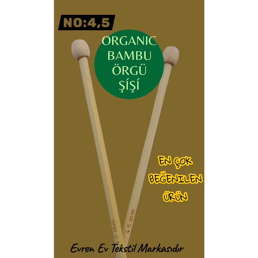 Evren Ev Tekstil Bambu Örgü Şiş 35 cm No:4,5 Organik Malzeme ile Üretilmiş Şık Tasarım SSD / Solid State Drive Fiyatı