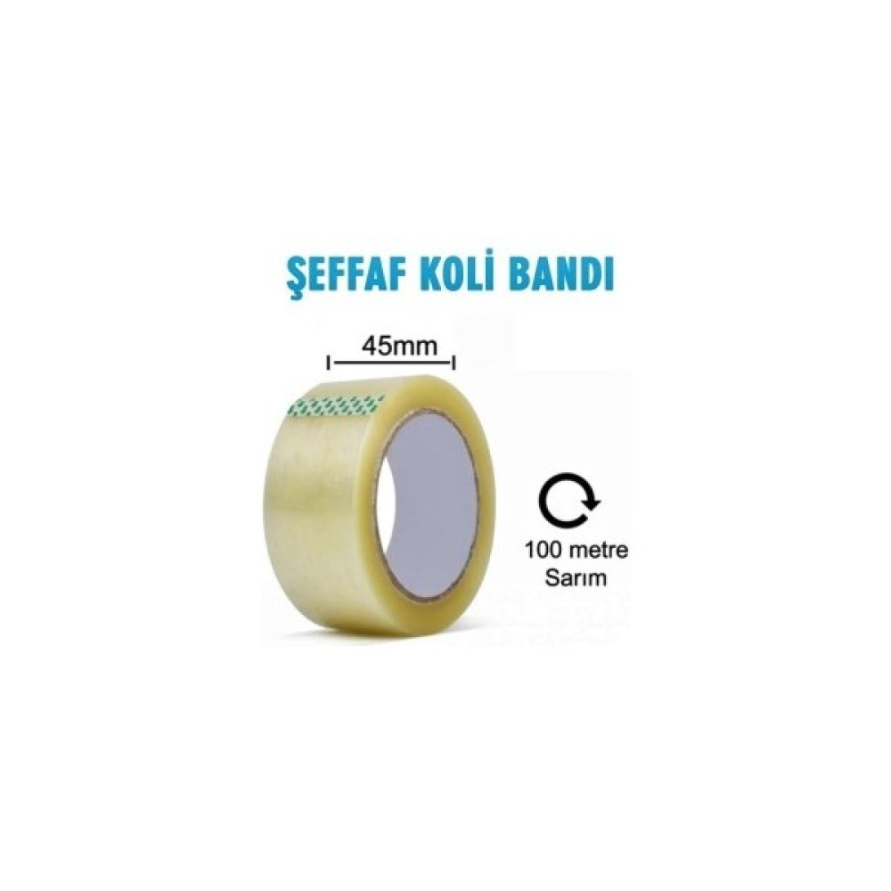 Evrenplast 24 Adet 1 Koli Kuvvetli Tutkal Yapışkanlı Üstün Kalitede 45MMX 100 Metre Net Sarım Akrilik Koli Bant Bant Fiyatı