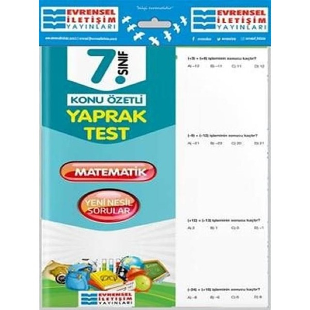 Evrensel 7. Sınıf Matematik Yaprak Test Kaynak Kitapları Fiyatı