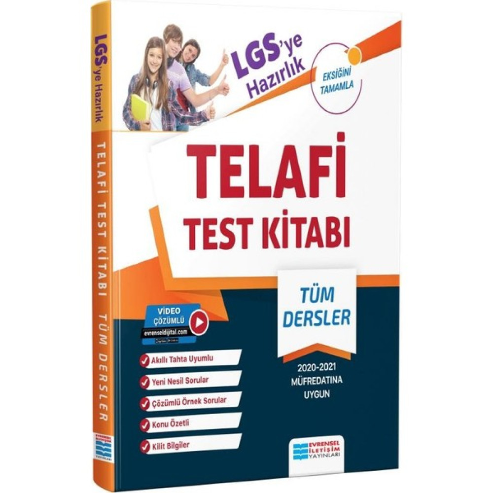 Evrensel Iletişim Yayınları LGS’ye Hazırlık Telafi Test Kitabı Video Çözümlü Tüm Dersler Fiyatı