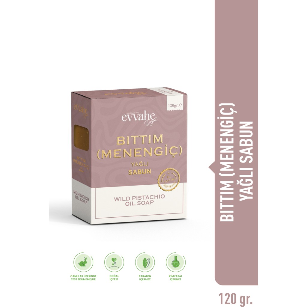 Evvahe Bıttım (Menengiç) Yağlı Sabun Doğal El Yapımı 120 gr Yaban Fıstığı Kokusuyla Diğer Fiyatı