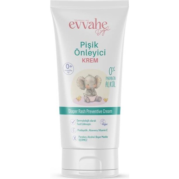 Evvahe Doğal Pişik Önleyici Krem 50ML Tüm Cilt Tipleri İçin Krem Formunda Etkili Koruma Diğer Fiyatı