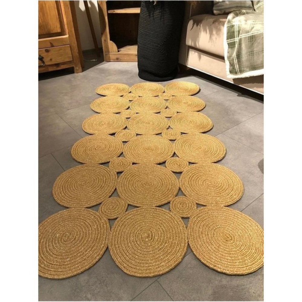 Evvemall Home & Living Jüt Hasır Yıkanabilir Dekoratif Salon Halısı,mutfak ve Koridor Halısı Jüt Halı Jüt Kilim 3 - 60 x 120 cm - Haki Kilim Fiyatı