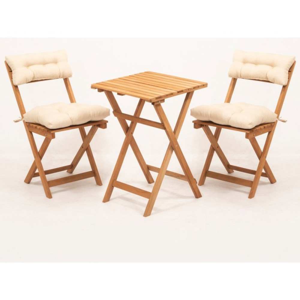 Evvon Katlanır Ahşap Bahçe Balkon Bistro Set Bahçe Mobilyası Takımı Fiyatı