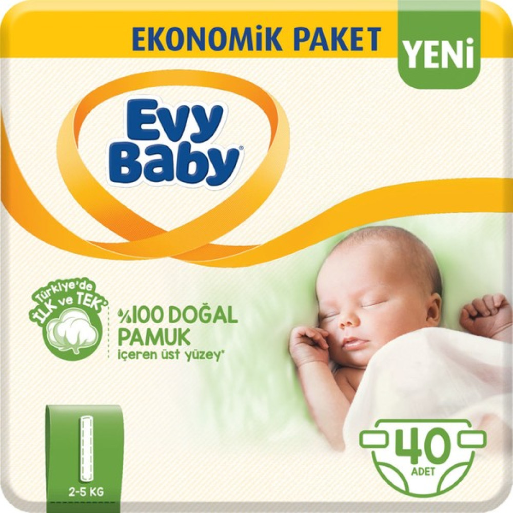 Evy Baby Bebek Bezi 1 Beden Yenidoğan Fırsat Paketi 40 Adet Bebek Bezi Fiyatı