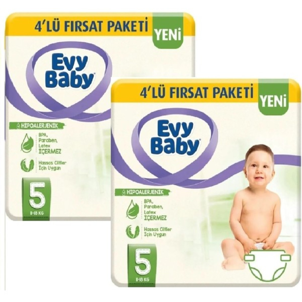 Evy Baby Bebek Bezi 5 Beden Hipoalerjenik 44 Adet Bebek Bezi Fiyatı