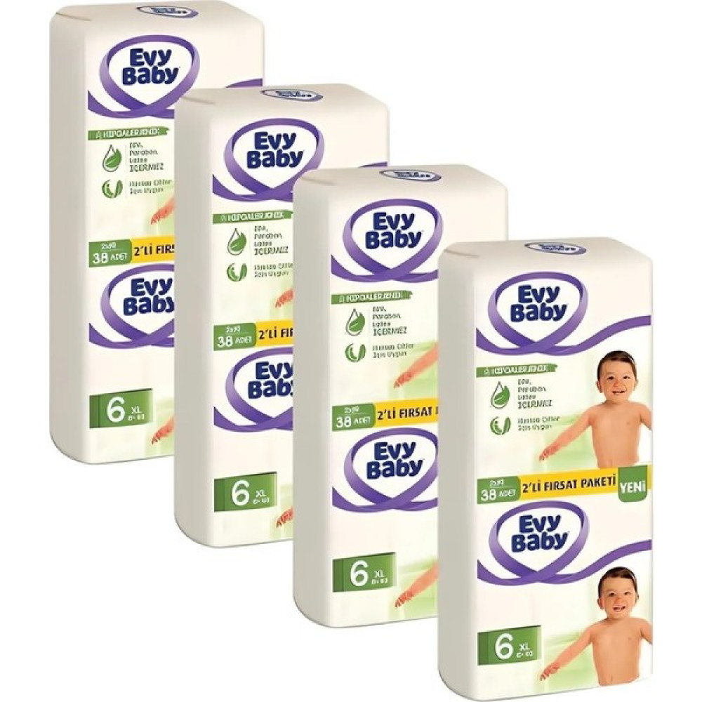 Evy Baby Bebek Bezi 6 Beden Ekstra Large 15+ kg 152 Adet Bebek Bezi Fiyatı