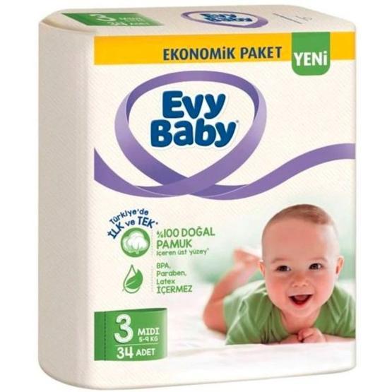 Evy Baby No:3 Mini 34 Adet Bebek Bezi Bebek Bezi Fiyatı