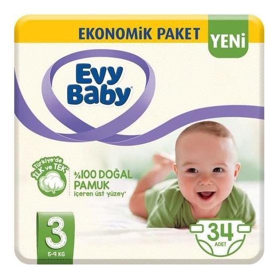Evy Baby No:3 Mini 34 Adet Bebek Bezi