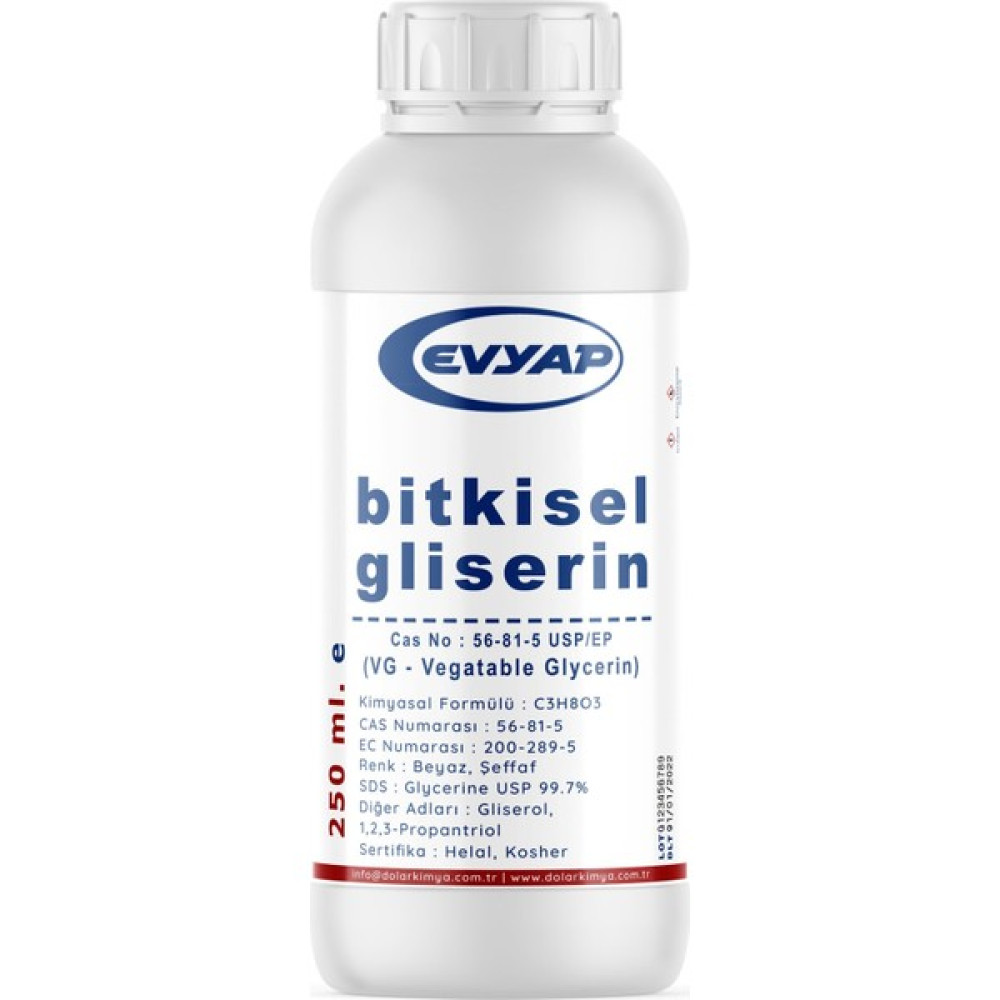 Evyap Bitkisel Gliserin | %99.7 Saflık | Gıda Tipi Yenilebilir | 250 ml Bitkisel Yağlar Fiyatı