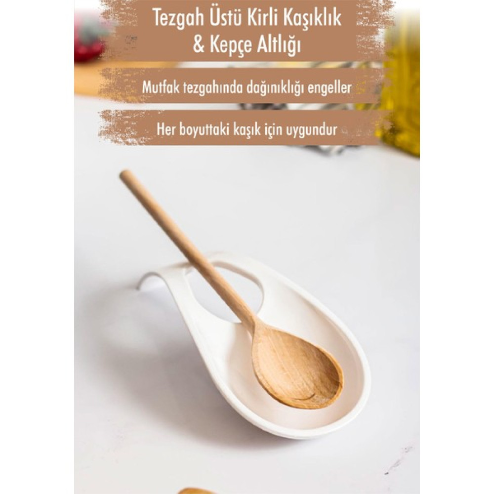 EWS Akrilik Beyaz Tezgah Üstü Kirli Kaşıklık & Kepçe Altlığı Pratik Mutfak Gereçleri Fiyatı