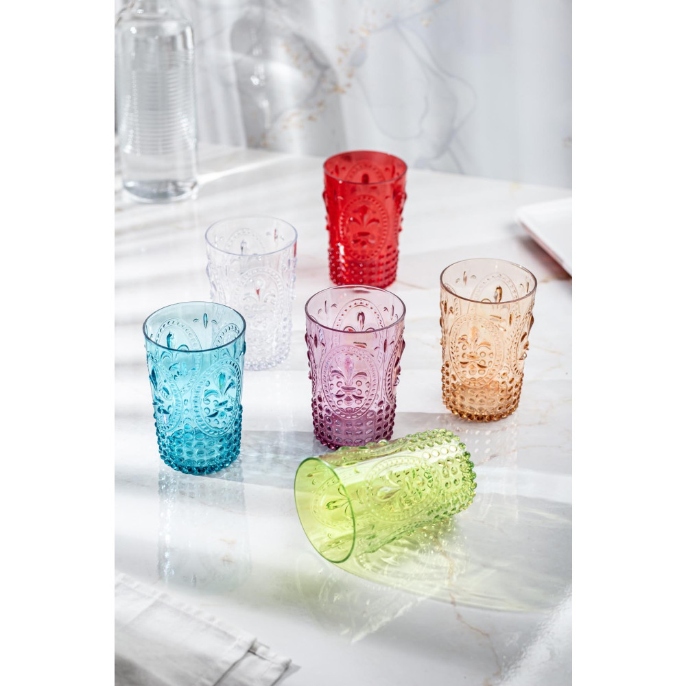 EWs Akrilik Renkli 6lı Kısa Bardak & Su Meşrubat Kahve Yanı Bardağı 400 ml ( Cam Değildir ) Fincan / Bardak / Kahve Takımı Fiyatı